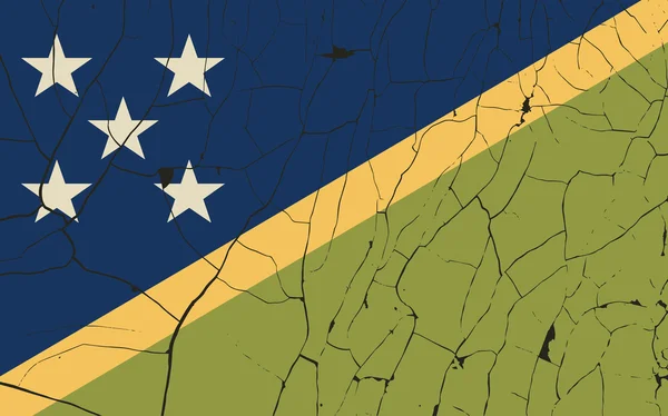 Bandera de las Islas Salomón con fractura — Vector de stock