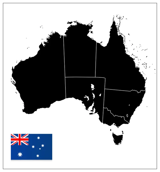 Australië zwarte kleur lege kaart — Stockvector