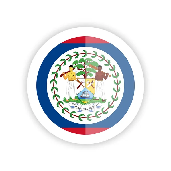 Belizes Flagga Rund Flagga Ikon — Stock vektor