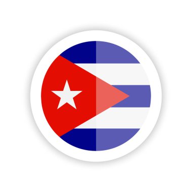 Küba bayrağı. Yuvarlak bayrak simgesi.