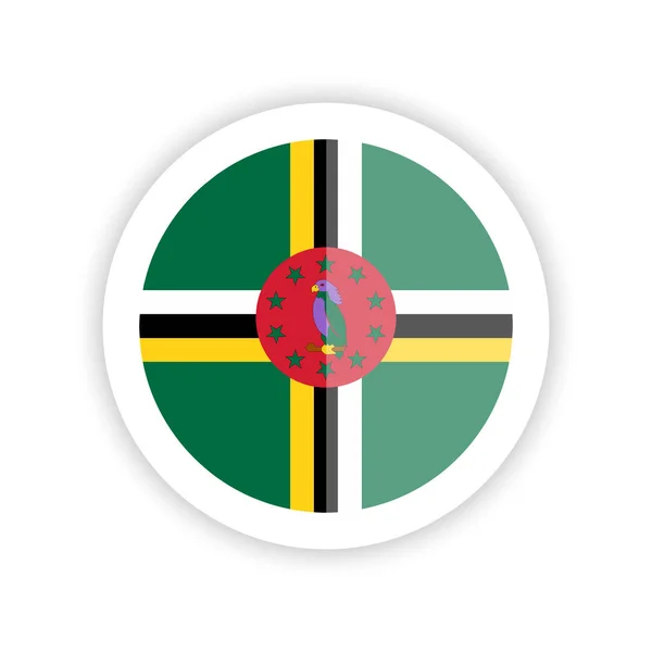 Σημαία Της Δομινίκας Εικονίδιο Στρογγυλής Σημαίας — Διανυσματικό Αρχείο