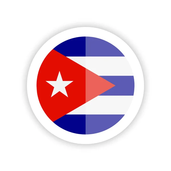 Kubánská Vlajka Ikona Kulatý Příznak — Stockový vektor