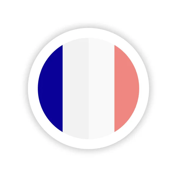 Drapeau France Icône Drapeau Rond — Image vectorielle