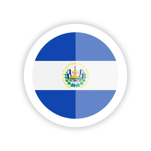 Vlajka Salvadoru Ikona Kulatý Příznak — Stockový vektor