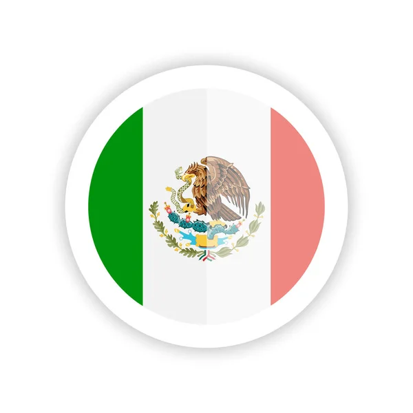 Flagge Mexikos Rundes Flaggensymbol — Stockvektor