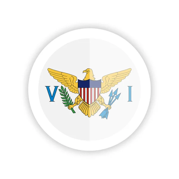 Bandera Las Islas Vírgenes Estados Unidos Icono Bandera Redonda — Archivo Imágenes Vectoriales