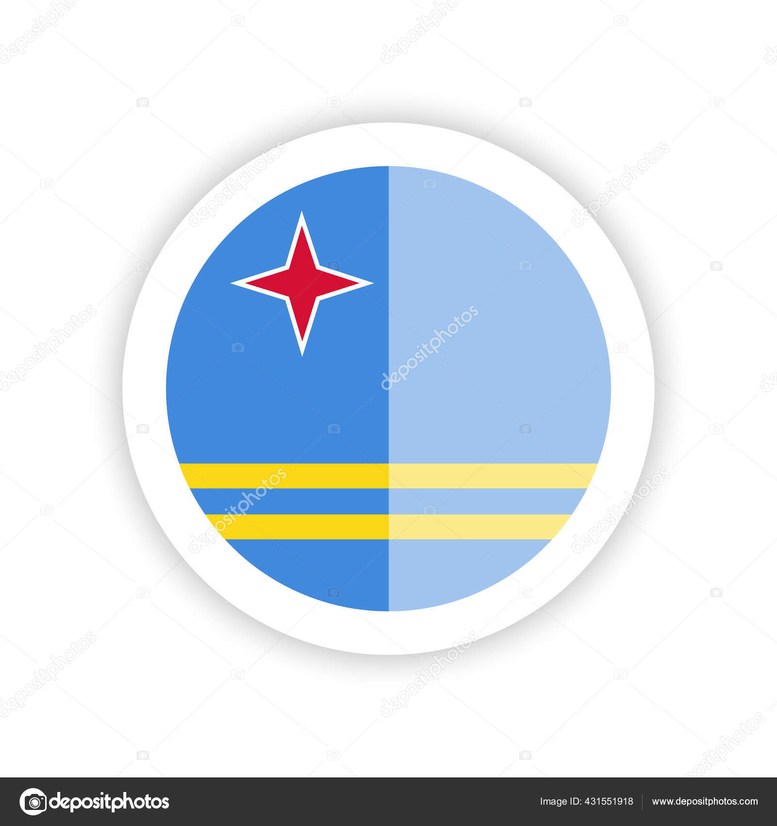Flag Aruba Kingdom Netherlands Icon Vector Image By C Livenart Vector Stock 431551918