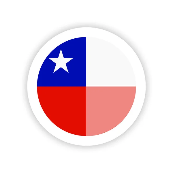 Chile Zászlója Kerek Ikon — Stock Vector