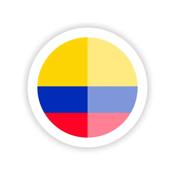 Bandera Colombia Icono Redondo — Archivo Imágenes Vectoriales