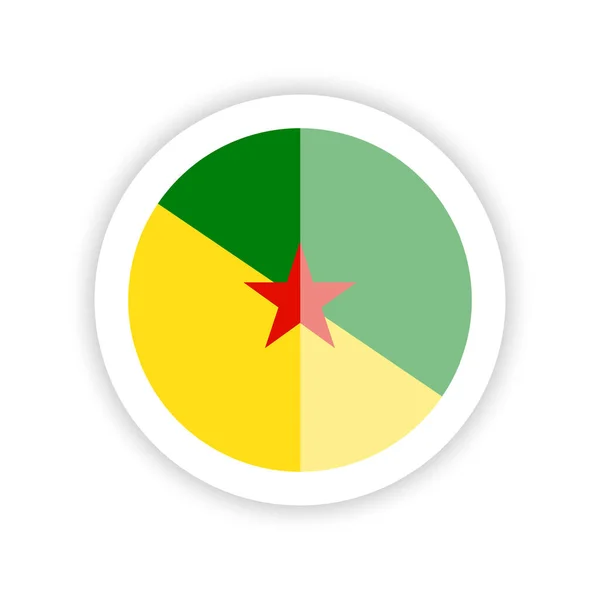 Σημαία Της Γουιάνας Στρογγυλό Εικονίδιο — Διανυσματικό Αρχείο