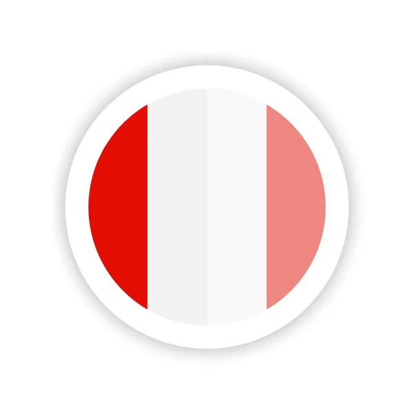 Σημαία Του Περού Στρογγυλό Εικονίδιο — Διανυσματικό Αρχείο
