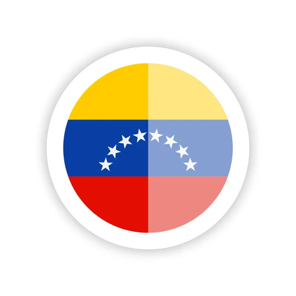Vlag Van Venezuela Ronde Pictogram — Stockvector