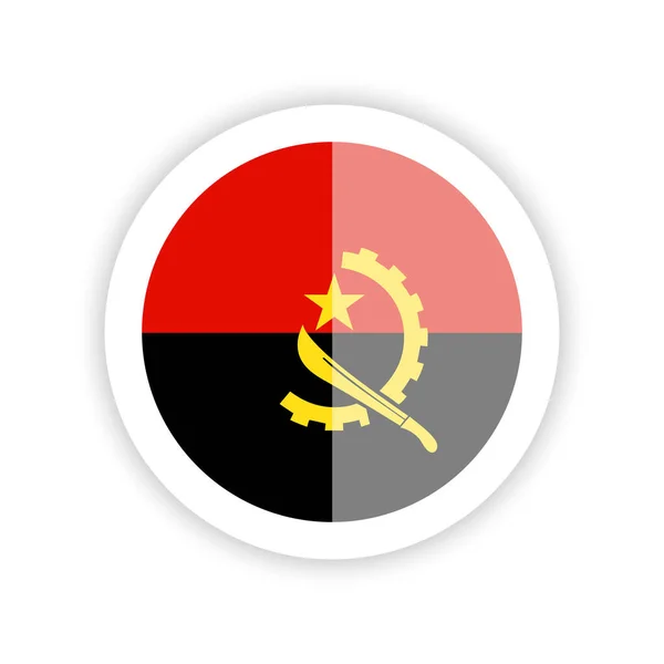 Bandera Angola Icono Redondo — Vector de stock