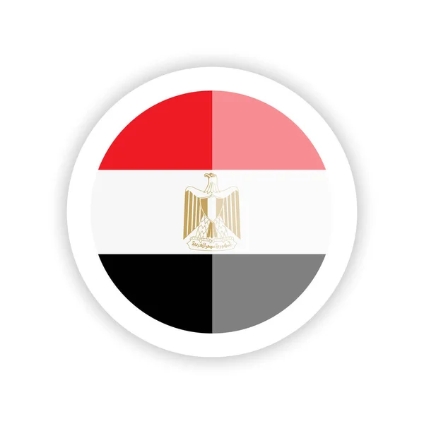 Egyptens Flagga Rund Ikon — Stock vektor