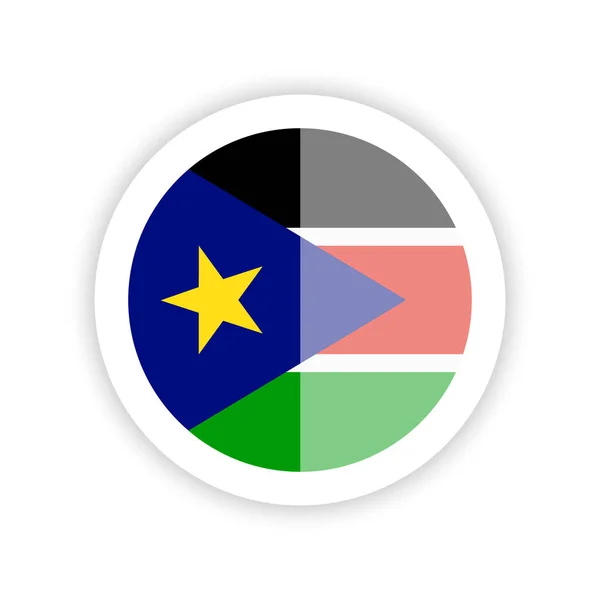 Güney Sudan Bayrağı Yuvarlak Simge — Stok Vektör