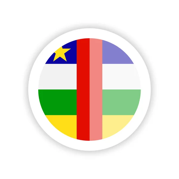 Флаг Центральноафриканской Республики Круглый Значок — стоковый вектор