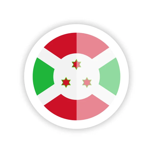 Флаг Бурунди Круглый Значок — стоковый вектор
