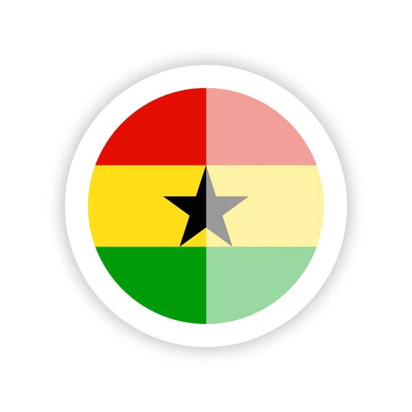 Gana Bayrağı Yuvarlak Simge — Stok Vektör
