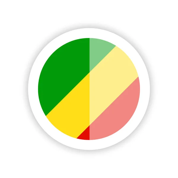 Bandeira República Congo Ícone Redondo — Vetor de Stock