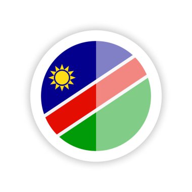 Namibya bayrağı. Yuvarlak simge.