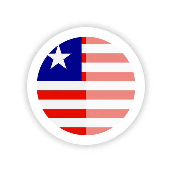 Vlag Van Liberia Ronde Pictogram — Stockvector