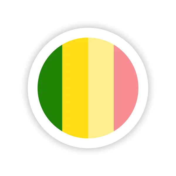 Σημαία Του Μάλι Στρογγυλό Εικονίδιο — Διανυσματικό Αρχείο