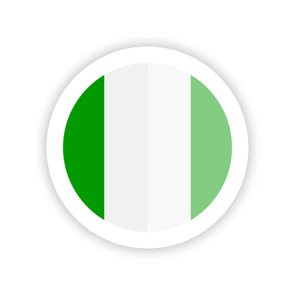 Drapeau Nigeria Icône Ronde — Image vectorielle