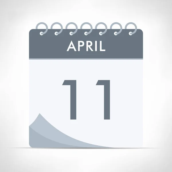 April Calendar Icon Vector Illustration Gray Calendar — Stock Vector