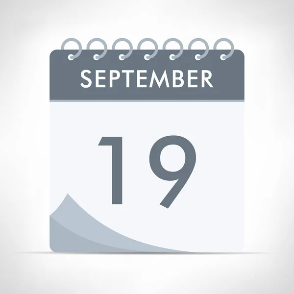 September Calendar Icon Vector Illustration Gray Calendar — Stock Vector