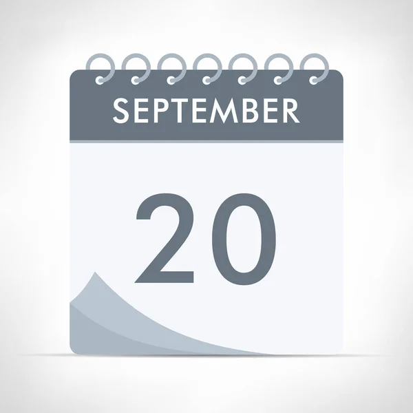 September Calendar Icon Vector Illustration Gray Calendar — Stock Vector