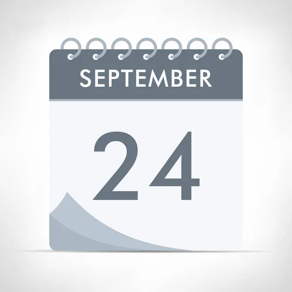 September Calendar Icon Vector Illustration Gray Calendar — Stock Vector