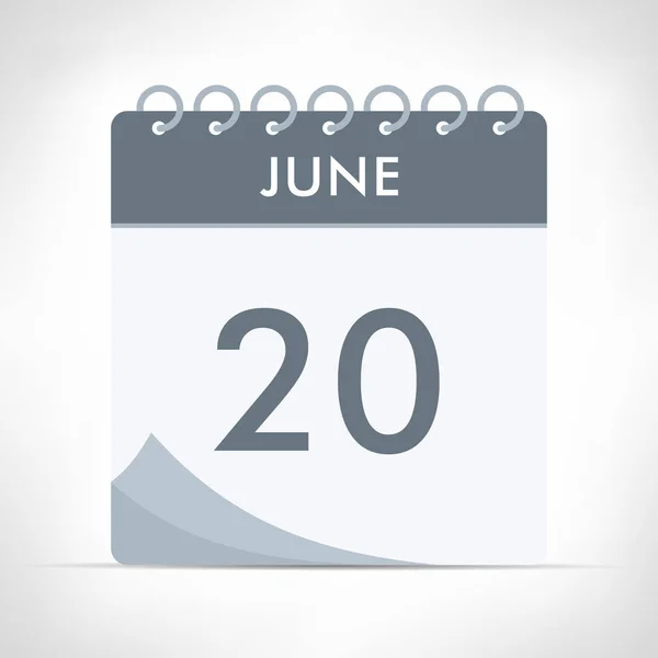 Juni Kalendersymbol Vektorillustration Grauer Kalender — Stockvektor