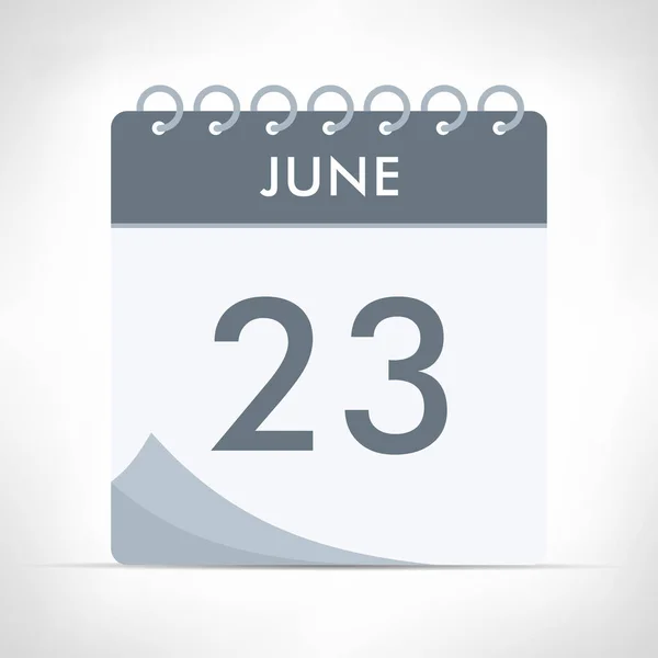 Juni Kalender Ikon Vektor Illustration Grå Kalender — Stock vektor