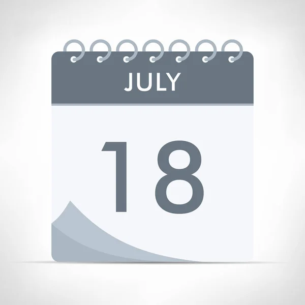 July Calendar Icon Vector Illustration Gray Calendar — Stock Vector