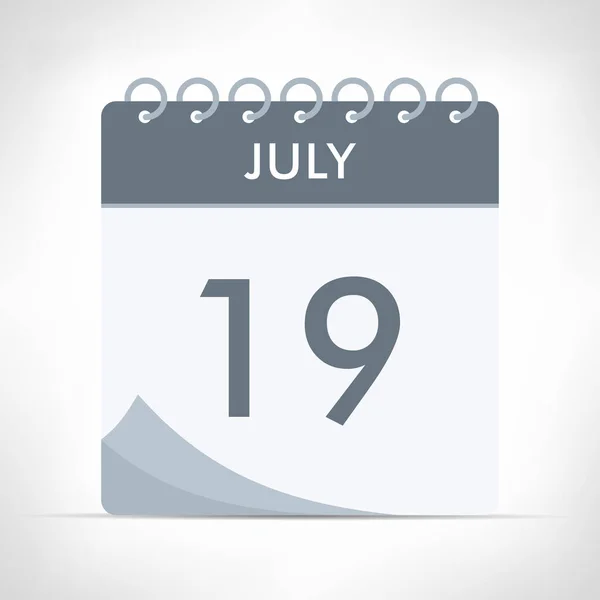 July Calendar Icon Vector Illustration Gray Calendar — Stock Vector