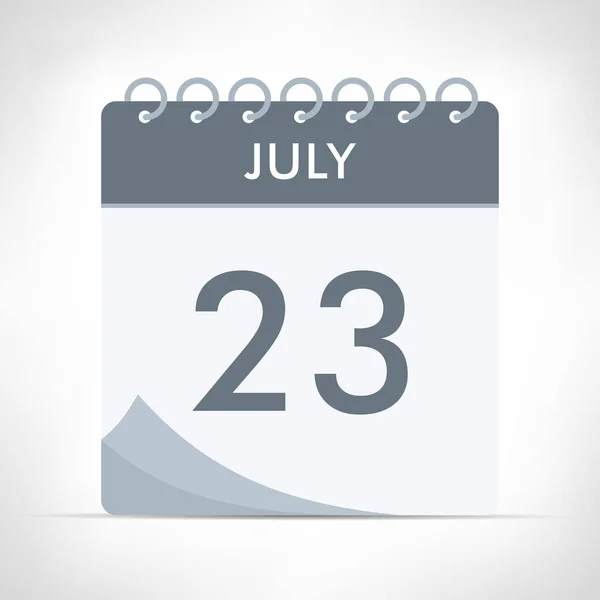 July Calendar Icon Vector Illustration Gray Calendar — Stock Vector