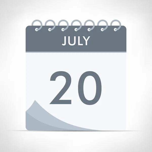 July Calendar Icon Vector Illustration Gray Calendar — Stock Vector