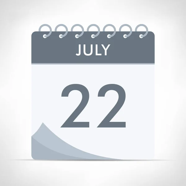 July Calendar Icon Vector Illustration Gray Calendar — Stock Vector