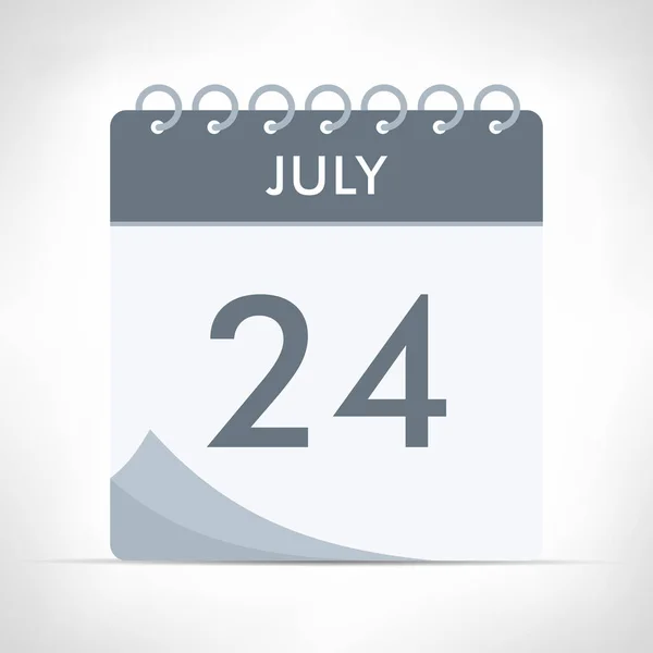 July Calendar Icon Vector Illustration Gray Calendar — Stock Vector