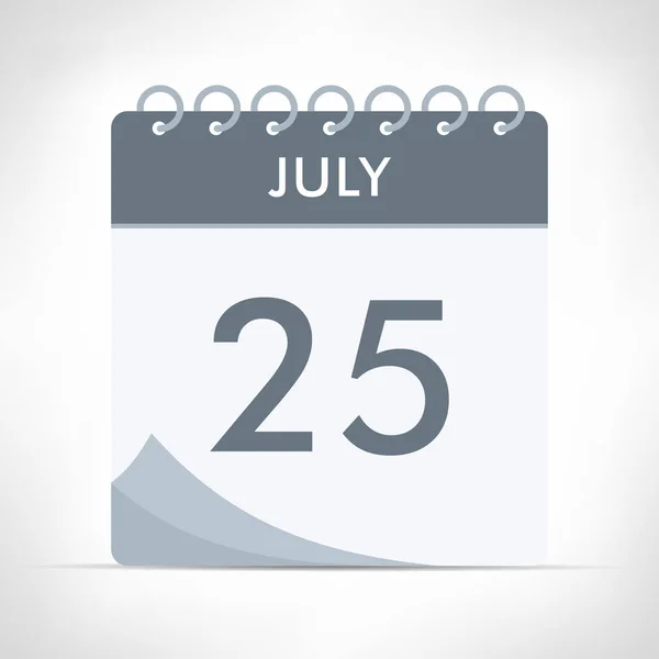 July Calendar Icon Vector Illustration Gray Calendar — Stock Vector