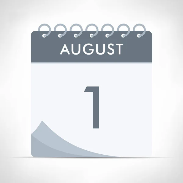 Agosto Icono Del Calendario Ilustración Vectorial Calendario Gris — Archivo Imágenes Vectoriales