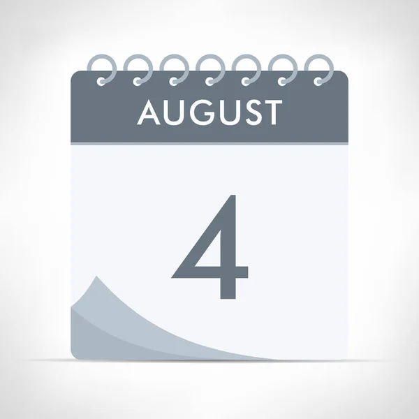 August Calendar Icon Vector Illustration Gray Calendar — Stock Vector