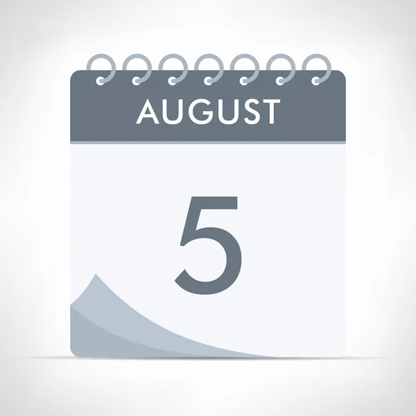 Αυγούστου Ημερολόγιο Εικονίδιο Διάνυσμα Εικονογράφηση Γκρίζο Ημερολόγιο — Διανυσματικό Αρχείο