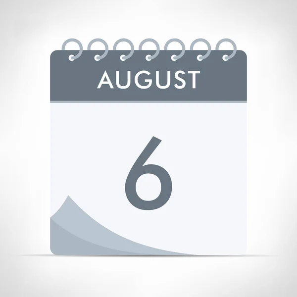 August Calendar Icon Vector Illustration Gray Calendar — Stock Vector