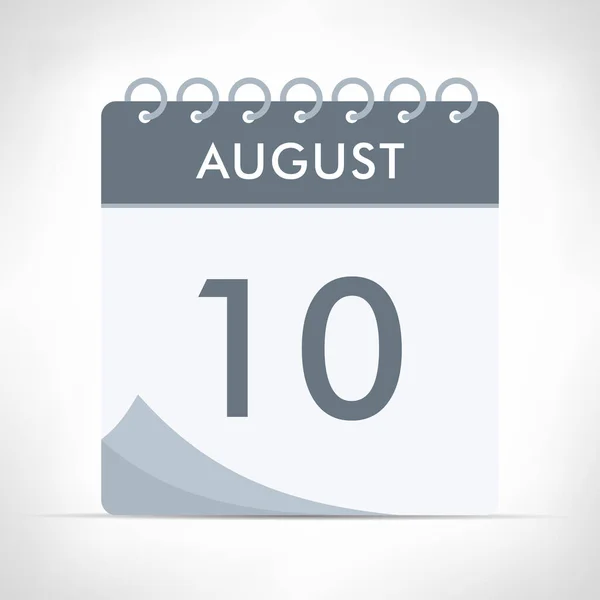 Augustus Kalender Ikoon Vector Illustratie Grijze Kalender — Stockvector