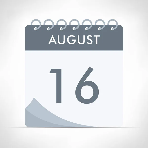 Agosto Icono Del Calendario Ilustración Vectorial Calendario Gris — Vector de stock