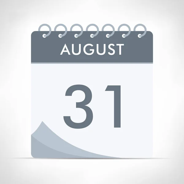 Agosto Calendário Ícone Ilustração Vetorial Calendário Cinzento — Vetor de Stock