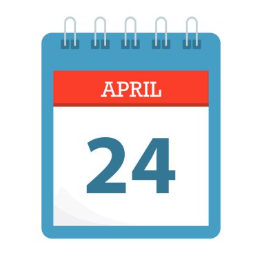 Nisan 24 - Takvim Simgesi - Takvim şablonu - İş vektörü illüstrasyonu.