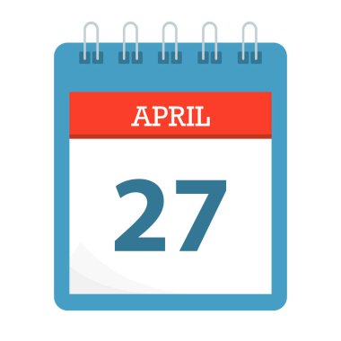 27 Nisan - Takvim Simgesi - Takvim şablonu - İş vektörü illüstrasyonu.