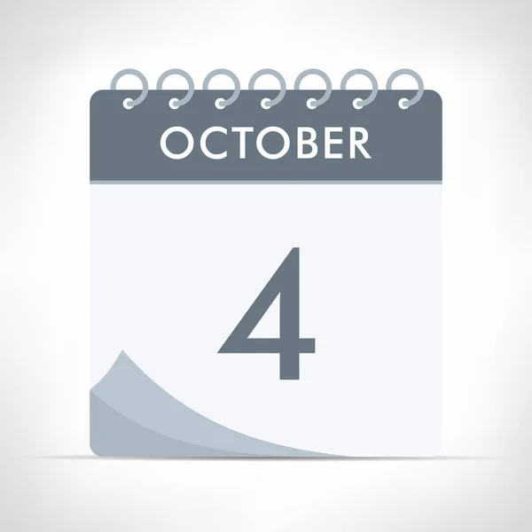 Жовтня Ікона Календаря Векторна Ілюстрація Сірий Календар — стоковий вектор